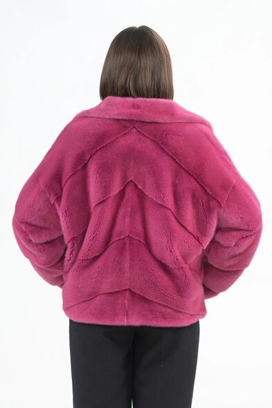 Куртка из меха норки с английским воротником N-502.01-04