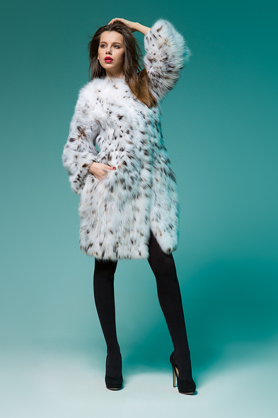 Полупальто из меха канадской рыси R-003-01