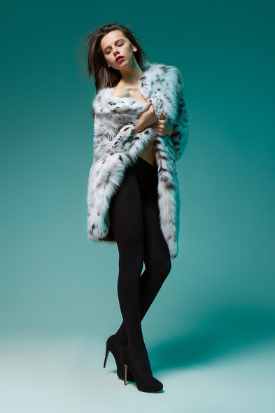 Полупальто из меха канадской рыси R-003-05