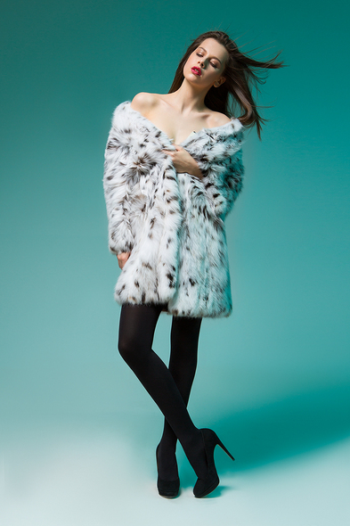 Полупальто из меха канадской рыси R-003-07