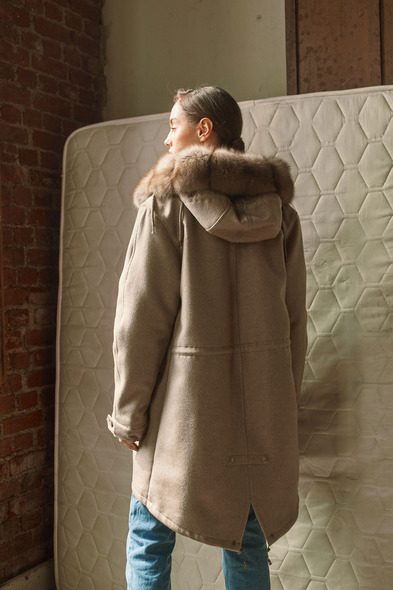 Парка из меха баргузинского соболя, с капюшоном двусторонняя S-420-07