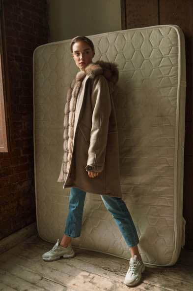 Парка из меха баргузинского соболя, с капюшоном двусторонняя S-420-08